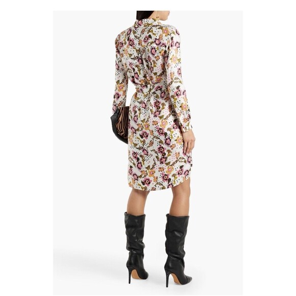 DIANE VON FURSTENBERG Prita Printed Silk-twill Mini Shirt Dress Size 12 DVF - Picture 7 of 14